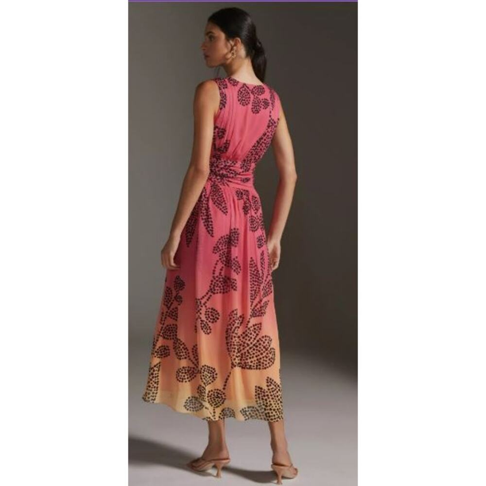 Verb by Pallavi Singhee Womens XXS Ombre Maxi Dress Pink Black Dotted Floral - Picture 2 of 11